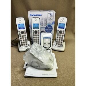 Panasonic KX-TGD560 Link2Cell Cordless Phone System 3 Handsets Bluetooth White